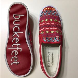 Bucket Feet Red and Blue Patterned Sneakers